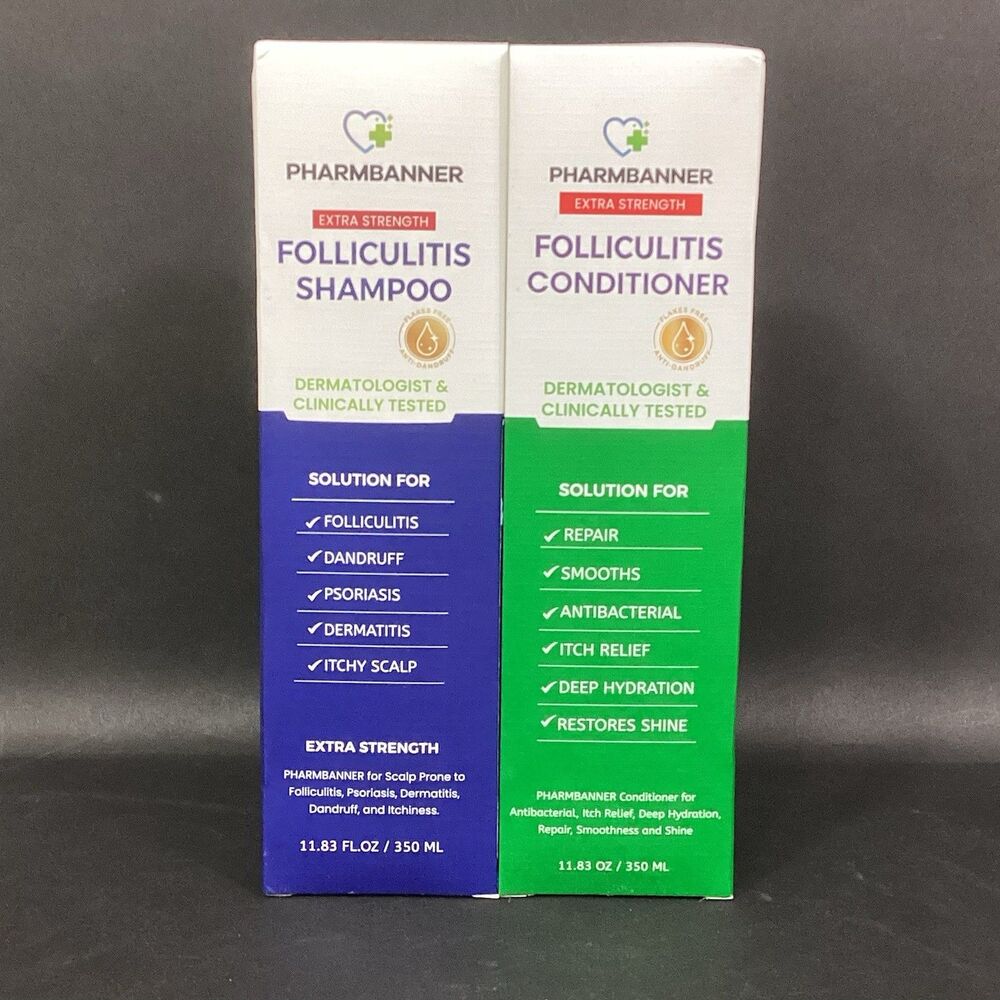 Pharmbanner Folliculitus Shampoo Conditioner 11.83 oz EXP '28 Dandruff Psoriasis